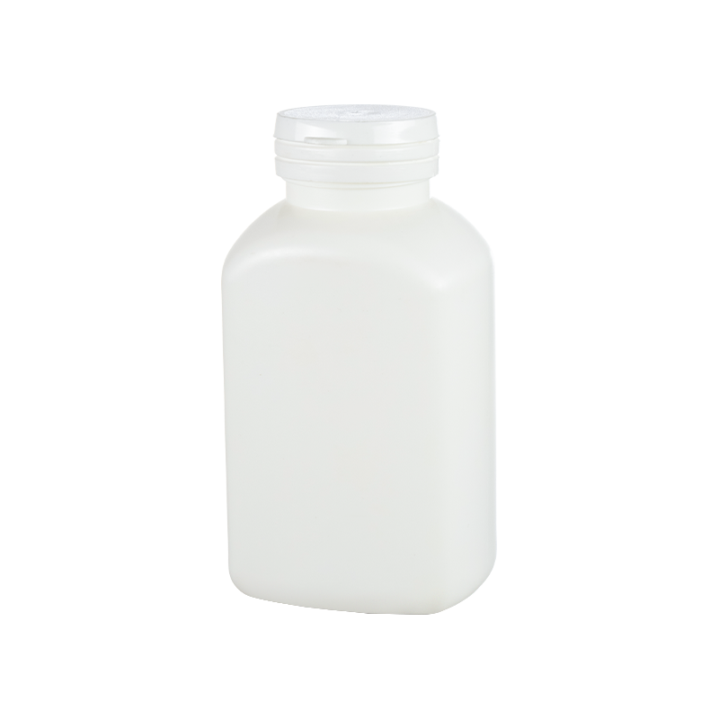 Vierkante HDPE-fles van 275 ml met schuine schouders